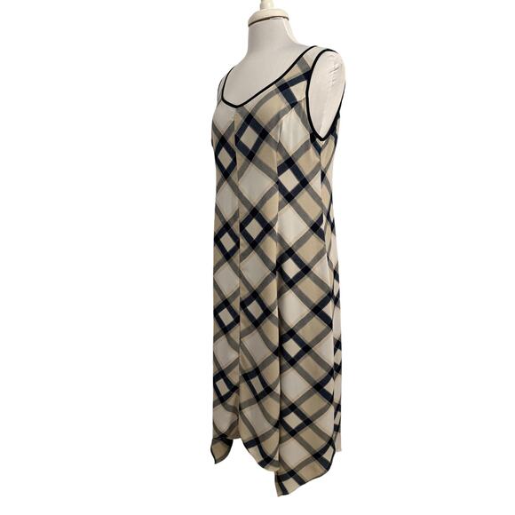 Jones New York Dresses & Skirts - Jones New York Women's 12 Classic Chic Plaid Asymmetric Sleeveless Maxi Dress